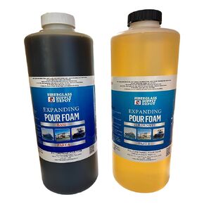 Fiberglass Supply Depot Inc. 2 Lb Density Expanding Pour Foam, 2 Part Polyurethane Closed Cell Liquid Foam for Boat and Dock Flotation, Soundproofing, Filling Voids, and Insulation (2 Quart Kit)