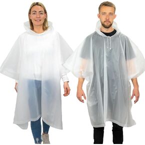 REDSTAR 2 Pack of Rain Poncho Waterproof Adult Raincoats - Waterproof Rain Coats for Men or Ladies Raincoat