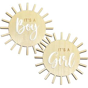 2 Sided Sun Gender Reveal Sign, Boho Sun Baby Boy or Girl Pregnancy Birth Announcement Wooden Sign, It's A Boy Girl Photo Prop, New Mom Gift, Sun Baby Shower Hospital Nursery Sign