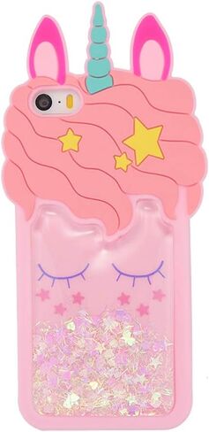 for iPod Touch 7(2019) Case,iFunny Cute 3D Cartoon Animal Quicksand Unicorn Floating Glitter Stars Shockproof Soft Silicone Kawaii Case For iPod Touch 7(2019)/iPod Touch 5 6 (Quicksand Unicorn) in Saudi Arabia
