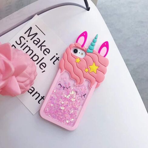 for iPod Touch 7(2019) Case,iFunny Cute 3D Cartoon Animal Quicksand Unicorn Floating Glitter Stars Shockproof Soft Silicone Kawaii Case For iPod Touch 7(2019)/iPod Touch 5 6 (Quicksand Unicorn) in Saudi Arabia