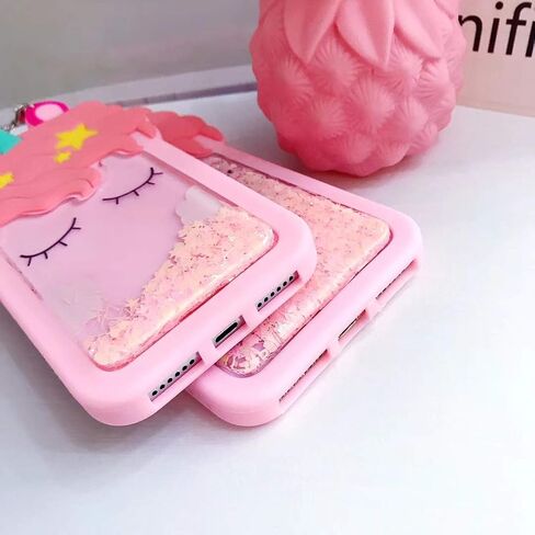 for iPod Touch 7(2019) Case,iFunny Cute 3D Cartoon Animal Quicksand Unicorn Floating Glitter Stars Shockproof Soft Silicone Kawaii Case For iPod Touch 7(2019)/iPod Touch 5 6 (Quicksand Unicorn) in Saudi Arabia