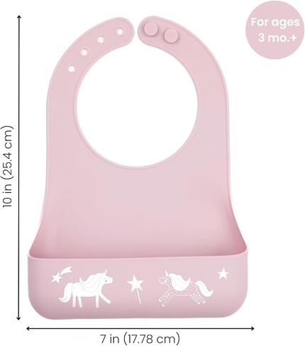 BELLA TUNNO Little Bites Bib – Silicone Baby Bibs for Infant Girls and Boys Ages 3-12 Months, BPA Free Soft Silicone Bib in Kuwait