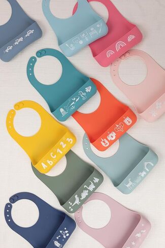 BELLA TUNNO Little Bites Bib – Silicone Baby Bibs for Infant Girls and Boys Ages 3-12 Months, BPA Free Soft Silicone Bib in Kuwait