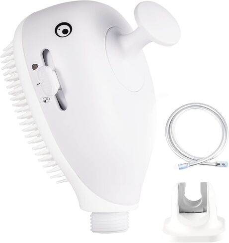 Aonbor Baby Bath Shower Head, Shark Bath Sprayer for Kids with Soft Silicone Brush Gunmetal Gray, Suitable for Children & Adults, Single Shower Head in Saudi Arabia