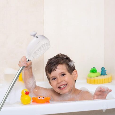 Aonbor Baby Bath Shower Head, Shark Bath Sprayer for Kids with Soft Silicone Brush Gunmetal Gray, Suitable for Children & Adults, Single Shower Head in Saudi Arabia