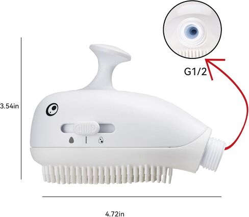 Aonbor Baby Bath Shower Head, Shark Bath Sprayer for Kids with Soft Silicone Brush Gunmetal Gray, Suitable for Children & Adults, Single Shower Head in Saudi Arabia