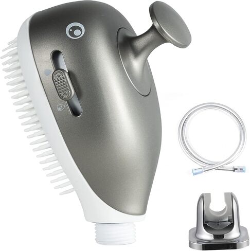 Aonbor Baby Bath Shower Head, Shark Bath Sprayer for Kids with Soft Silicone Brush Gunmetal Gray, Suitable for Children & Adults, Single Shower Head in Saudi Arabia