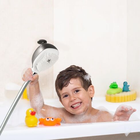 Aonbor Baby Bath Shower Head, Shark Bath Sprayer for Kids with Soft Silicone Brush Gunmetal Gray, Suitable for Children & Adults, Single Shower Head in Saudi Arabia