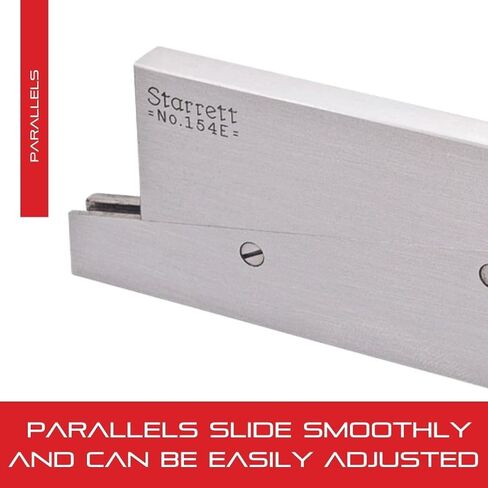 Starrett Steel متوازي قابل للتعديل مع تشطيب فولاذي عادي، قراءة سريعة لأعمال التخطيط والقياس والفحص - طول 1-3/4 بوصة، نطاق 3/8-1/2 بوصة، سمك 9/32 بوصة - 154A in Saudi Arabia