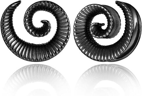 LADEMAYH سدادات سرج مقاييس الأذن للنساء، أسود 00 مقياس حلزوني للأذنين، الفولاذ المقاوم للصدأ 316L مقاييس أنفاق الأذن للرجال أقراط قياس تمدد الأذن in Kuwait