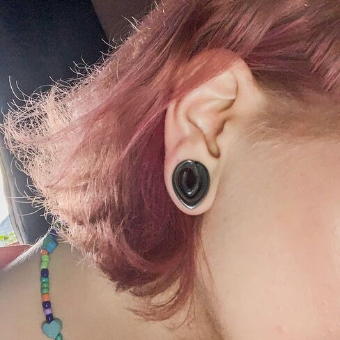 سدادات سرج من LADEMAYH لمقاييس الأذن، مقاييس حلزونية سوداء 3/4 بوصة للأذنين، مقاييس أنفاق الأذن من الفولاذ المقاوم للصدأ 316L للرجال، أقراط قياس تمدد الأذن للنساء in Kuwait