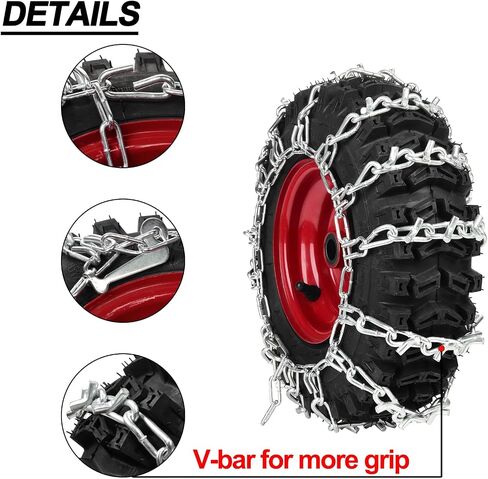 1 Pair 2 Link Snowblower Tire Chain Snow Thrower Tire Traction Chain Fits for Tire Size 13x4.1-6 13x4.1x6 13x4.10-6 in Saudi Arabia