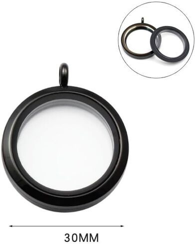RSACCSKY Memory Locket Charms,DIY Floating Round Locket Pendant, Living Floating Memory Lockets for Women Friendship Necklace Memory Nostalgic,30mm in Saudi Arabia