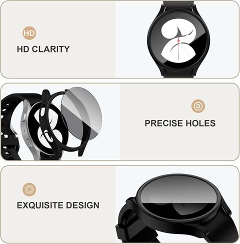 【3+3 عبوات】واقي شاشة للخصوصية متوافق مع ساعة Galaxy Watch 5/Galaxy Watch 4 44 مم، جراب 2 في 1 أبيض مقاوم للتجسس وغطاء واقٍ صلب من البولي كربونات لساعة Samsung Galaxy Watch 5/Watch 4 للرجال والنساء in Kuwait