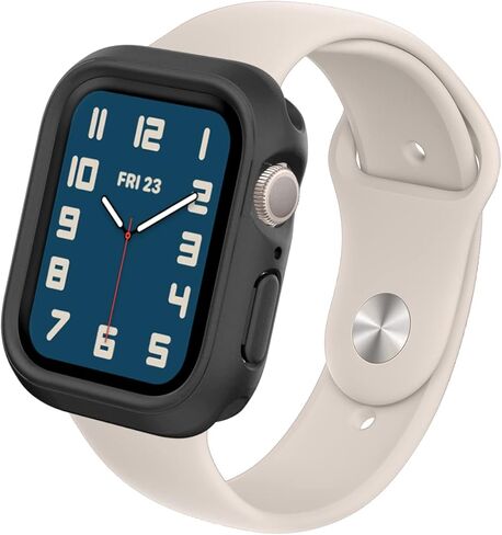 حافظة RHINOSHIELD ممتصة للصدمات متوافقة مع Apple Watch Series 9/8 / 7 [45 ملم] | غطاء حماية نحيف - خفيف الوزن وممتص للصدمات - أسود كلاسيكي in Kuwait