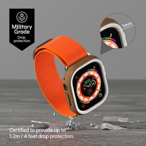حافظة RHINOSHIELD ممتصة للصدمات متوافقة مع Apple Watch Series 9/8 / 7 [45 ملم] | غطاء حماية نحيف - خفيف الوزن وممتص للصدمات - أسود كلاسيكي in Kuwait