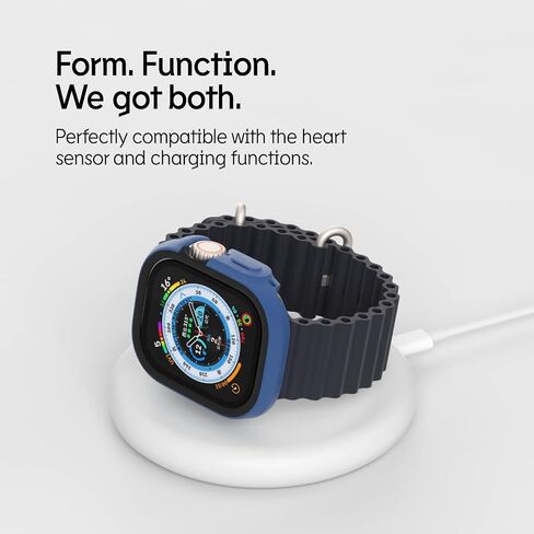 حافظة RHINOSHIELD ممتصة للصدمات متوافقة مع Apple Watch Series 9/8 / 7 [45 ملم] | غطاء حماية نحيف - خفيف الوزن وممتص للصدمات - أسود كلاسيكي in Kuwait