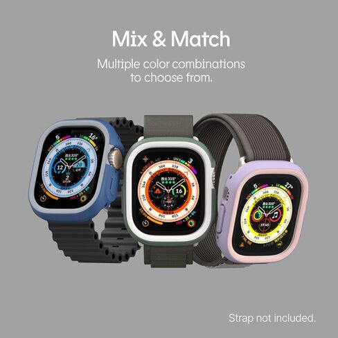 حافظة RHINOSHIELD ممتصة للصدمات متوافقة مع Apple Watch Series 9/8 / 7 [45 ملم] | غطاء حماية نحيف - خفيف الوزن وممتص للصدمات - أسود كلاسيكي in Kuwait