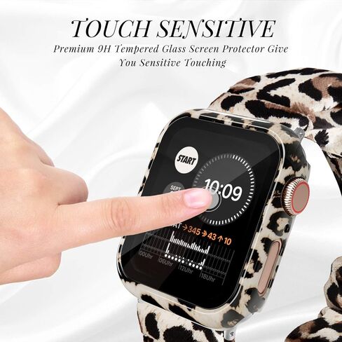 Goosehill Compatible for Apple Watch Case 44mm Series 6/5/4/SE with Tempered Glass Screen Protector, Full Cover Ultra-Thin Hard PC Bumper Fashion Leopard Protective Case for Women Girls iWatch in Saudi Arabia
