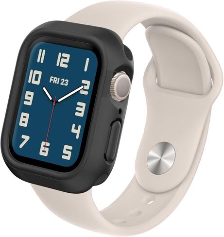 حافظة RHINOSHIELD ممتصة للصدمات متوافقة مع Apple Watch Series 9/8 / 7 [45 ملم] | غطاء حماية نحيف - خفيف الوزن وممتص للصدمات - أسود كلاسيكي in Kuwait