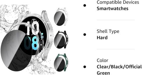 【3+3 عبوات】واقي شاشة للخصوصية متوافق مع ساعة Galaxy Watch 5/Galaxy Watch 4 44 مم، جراب 2 في 1 أبيض مقاوم للتجسس وغطاء واقٍ صلب من البولي كربونات لساعة Samsung Galaxy Watch 5/Watch 4 للرجال والنساء in Kuwait