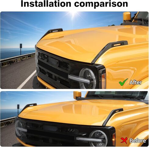 JeCar Hood Trail Sight Trim Covers ABS Exterior Decoration Accessories for Ford Bronco 2021-2022, Carbon Fiber Finish in Saudi Arabia