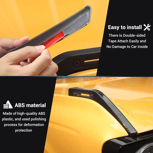 JeCar Hood Trail Sight Trim Covers ABS Exterior Decoration Accessories for Ford Bronco 2021-2022, Carbon Fiber Finish in Saudi Arabia