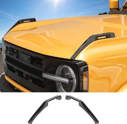 JeCar Hood Trail Sight Trim Covers ABS Exterior Decoration Accessories for Ford Bronco 2021-2022, Carbon Fiber Finish in Saudi Arabia