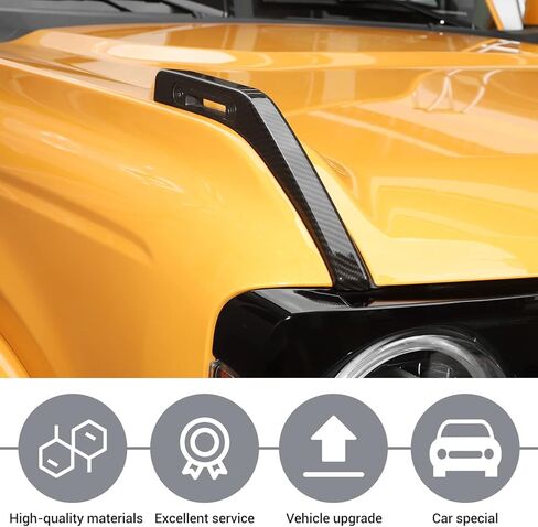 JeCar Hood Trail Sight Trim Covers ABS Exterior Decoration Accessories for Ford Bronco 2021-2022, Carbon Fiber Finish in Saudi Arabia