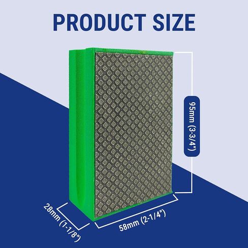 Diamond Hand Polishing Pad Diamond Sanding Block Foam Backed Diamond Sponge Sanding Pads for Wet or Dry Grinding polishing for Granite Marble Stone Tile Glass Ceramic (1, 120# Hexagon) in Saudi Arabia