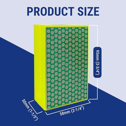 Diamond Hand Polishing Pad Diamond Sanding Block Foam Backed Diamond Sponge Sanding Pads for Wet or Dry Grinding polishing for Granite Marble Stone Tile Glass Ceramic (1, 120# Hexagon) in Saudi Arabia