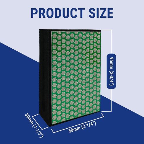 Diamond Hand Polishing Pad Diamond Sanding Block Foam Backed Diamond Sponge Sanding Pads for Wet or Dry Grinding polishing for Granite Marble Stone Tile Glass Ceramic (1, 120# Hexagon) in Saudi Arabia