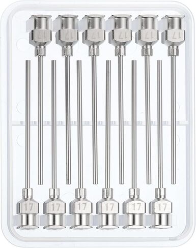 PATIKIL 27Ga x 1.5 بوصة أطراف إبرة توزيع من الفولاذ المقاوم للصدأ، 12 قطعة من أنبوب إبرة الغراء المعدني أطراف حادة قفل Luer لمختبر حبر الغراء السميك، فضي in Kuwait