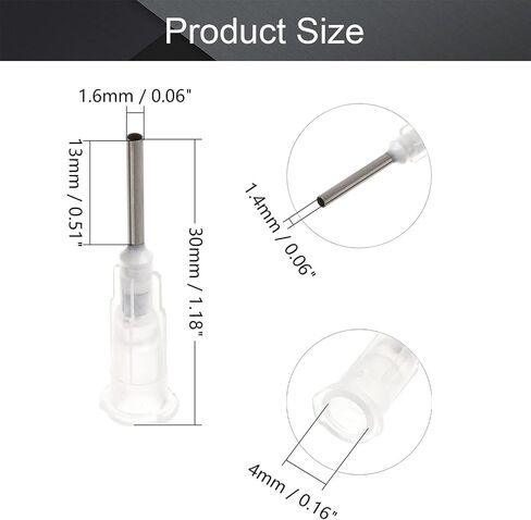 Utoolmart Industrial Dispensing Needle, 17G Blunt Tip Syringe Needles with Luer Lock, Stainless Steel Precision Applicator, for Refilling E-Liquid Inks and Syringes, Transparent Color, 10pcs in Saudi Arabia