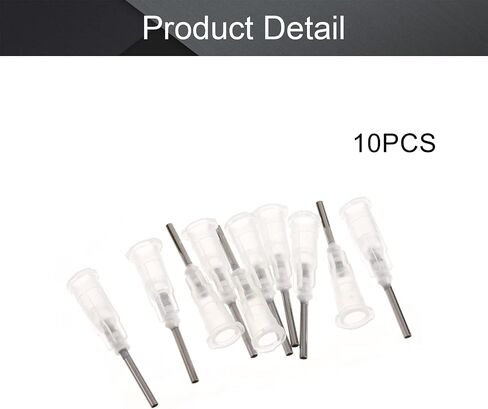 Utoolmart Industrial Dispensing Needle, 17G Blunt Tip Syringe Needles with Luer Lock, Stainless Steel Precision Applicator, for Refilling E-Liquid Inks and Syringes, Transparent Color, 10pcs in Saudi Arabia