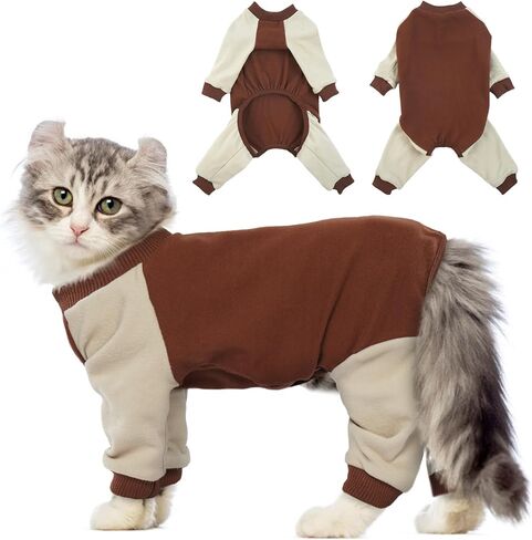 بيجامة للقطط من بوناويت للقطط فقط، ملابس للقطط ذات شعر لزج، تمنع تساقط شعر القطط الصغيرة، ملابس تنكرية للحيوانات الأليفة، بدلة تعافي القطط للقطط أو الكلاب الصغيرة in Kuwait