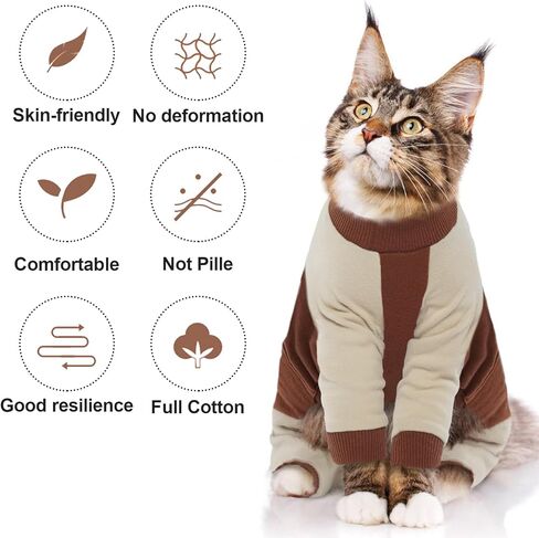 بيجامة للقطط من بوناويت للقطط فقط، ملابس للقطط ذات شعر لزج، تمنع تساقط شعر القطط الصغيرة، ملابس تنكرية للحيوانات الأليفة، بدلة تعافي القطط للقطط أو الكلاب الصغيرة in Kuwait