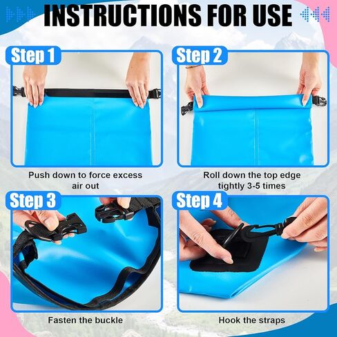 Aliceset 2 قطعة حقيبة جافة مقاومة للماء 20 لتر/10 لتر حقيبة ظهر جافة مقاومة للماء، حقائب جافة للسفر، حقيبة جافة حقيبة ظهر مقاومة للماء للتجديف بالكاياك وركوب القوارب والسباحة والمشي لمسافات طويلة وصيد الأسماك (10 لتر) in Kuwait