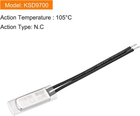 Rebower KSD9700 NC 105C Temperature Control Switch Thermostat Thermal Protector Switch - Normally Close/250V 10A/Metal/2Pcs in Saudi Arabia