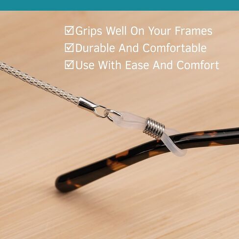 SPORTS WORLD VISION Metal Glasses Holder Cord, Adjustable Eyeglass Chain, Anti-Slip Rubber Ends for Men and Women - 1 Piece in Saudi Arabia
