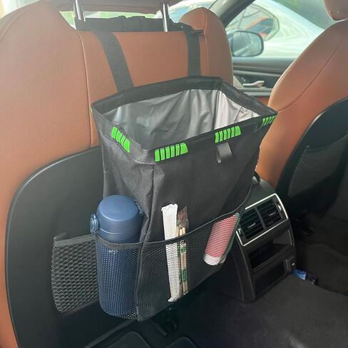 حقيبة قمامة السيارة المعلقة من تشوهاي مقاومة للماء وعلب قمامة السيارات، حقيبة قمامة قابلة للطي ومضادة للتسرب مع 4 جيوب للتخييم في الهواء الطلق والسفر in Kuwait