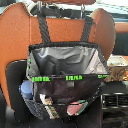 حقيبة قمامة السيارة المعلقة من تشوهاي مقاومة للماء وعلب قمامة السيارات، حقيبة قمامة قابلة للطي ومضادة للتسرب مع 4 جيوب للتخييم في الهواء الطلق والسفر in Kuwait