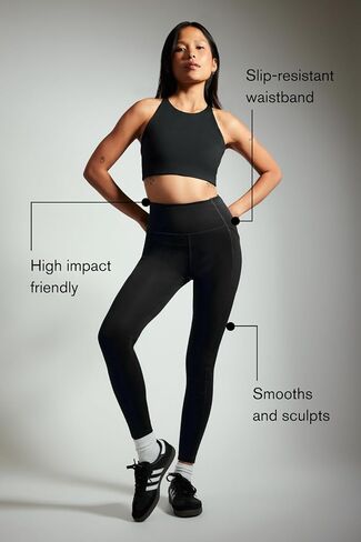 بنطال ضيق للجيب المضغوط من Girlfriend Collective (درزة داخلية 28.5 بوصة)، أسود، M in Kuwait