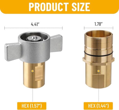 MOTMAX 1 "NPT Wet Line Wing Nut هيدروليكي سريع قطع الاتصال النحاسي / مجموعة اقتران in Kuwait