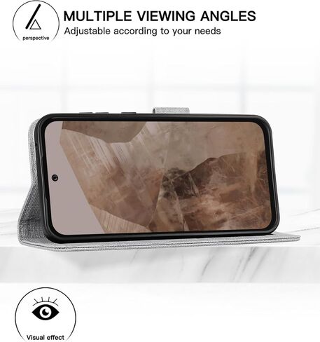 حافظة محفظة Foluu لهاتف Google Pixel 8a، حافظة قابلة للطي من جلد البولي يوريثان مع [جراب داخلي من مادة TPU مقاوم للصدمات]، فتحات بطاقة بمسند، غطاء إغلاق مغناطيسي قوي للغاية لهاتف Google Pixel 8a 2024 (رمادي) in Saudi Arabia