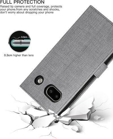 حافظة محفظة Foluu لهاتف Google Pixel 8a، حافظة قابلة للطي من جلد البولي يوريثان مع [جراب داخلي من مادة TPU مقاوم للصدمات]، فتحات بطاقة بمسند، غطاء إغلاق مغناطيسي قوي للغاية لهاتف Google Pixel 8a 2024 (رمادي) in Saudi Arabia