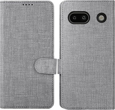 حافظة محفظة Foluu لهاتف Google Pixel 8a، حافظة قابلة للطي من جلد البولي يوريثان مع [جراب داخلي من مادة TPU مقاوم للصدمات]، فتحات بطاقة بمسند، غطاء إغلاق مغناطيسي قوي للغاية لهاتف Google Pixel 8a 2024 (رمادي) in Saudi Arabia