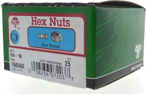 The Hillman Group 160562 Grade 5 Finish Hex Nut, 5/8-Inch by 18-Inch, 25-Pack, Zinc in Saudi Arabia
