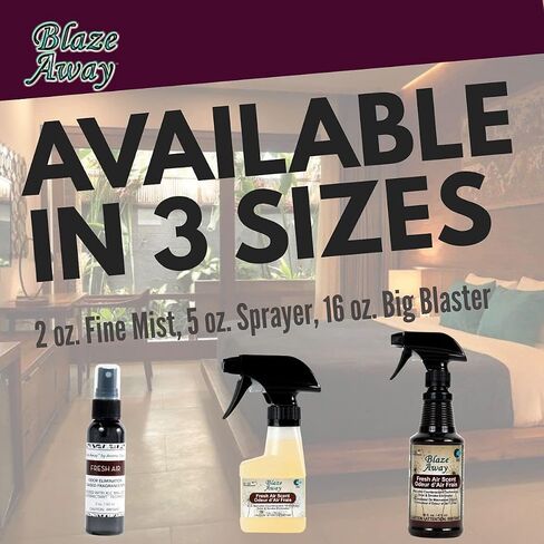 Blaze Away Commercial Air Freshener/Odor Eliminator & Smoke Neutralizer Spray - Professional Odor Removal - Cleans Strong Odors on a Molecular Level - 16 oz. Big Blaster Sprayer- Pack of 6 in Saudi Arabia